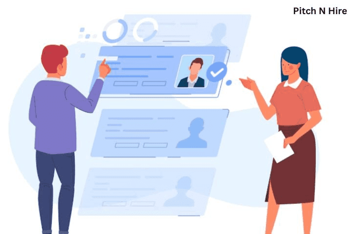 HR professionals reviewing candidate profiles and shortlisting applicants using an applicant tracking system dashboard.