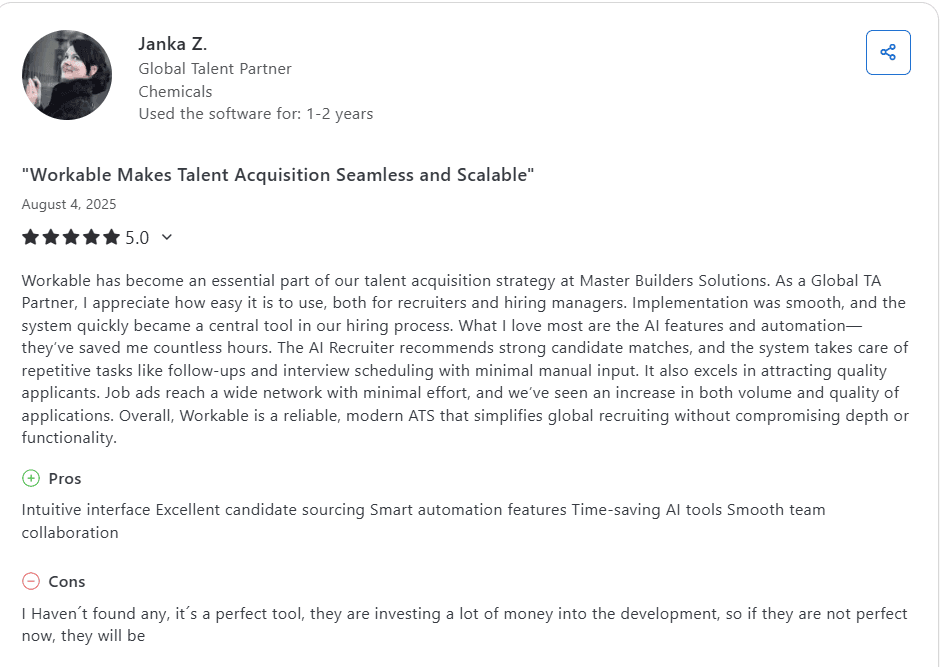 workable customer reviews